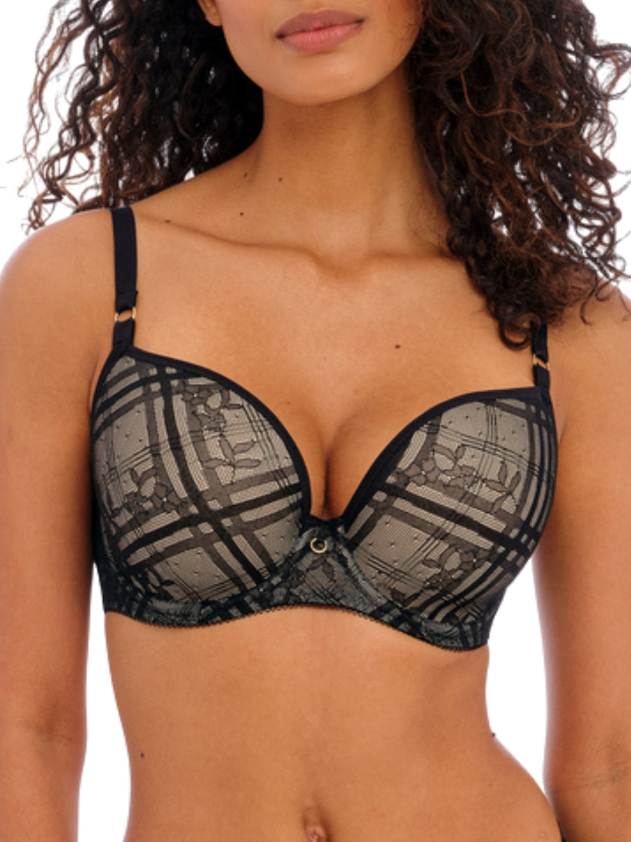 freya freya fatale moulded plunge t shirt bra noir