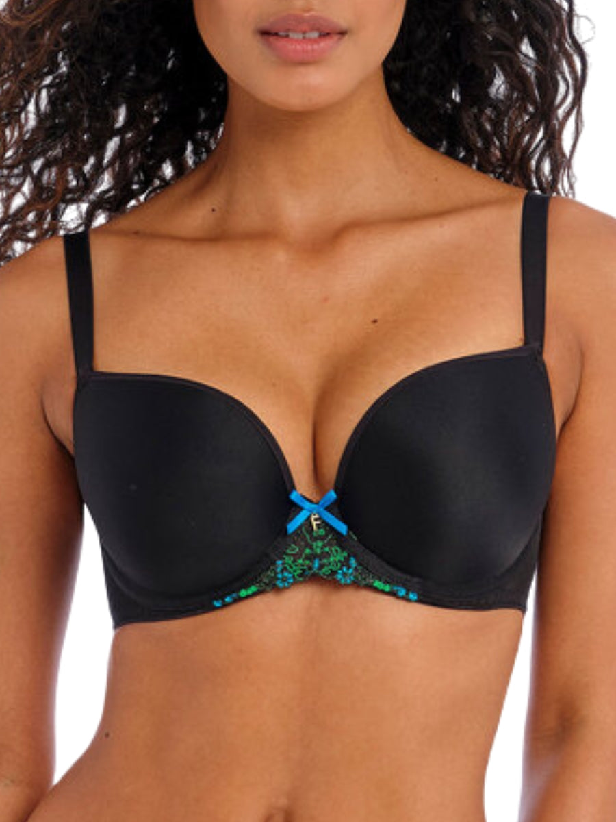 freya show off moulded plunge t shirt bra black