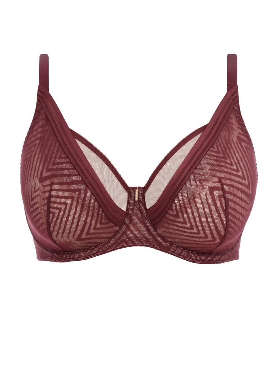 freya tailored high apex plunge bra dark cherry