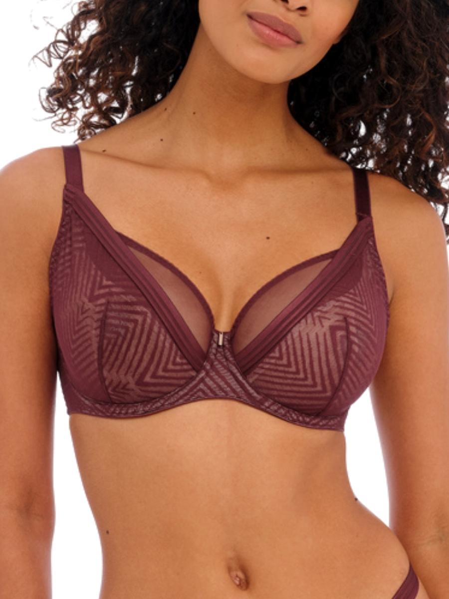 freya tailored high apex plunge bra dark cherry