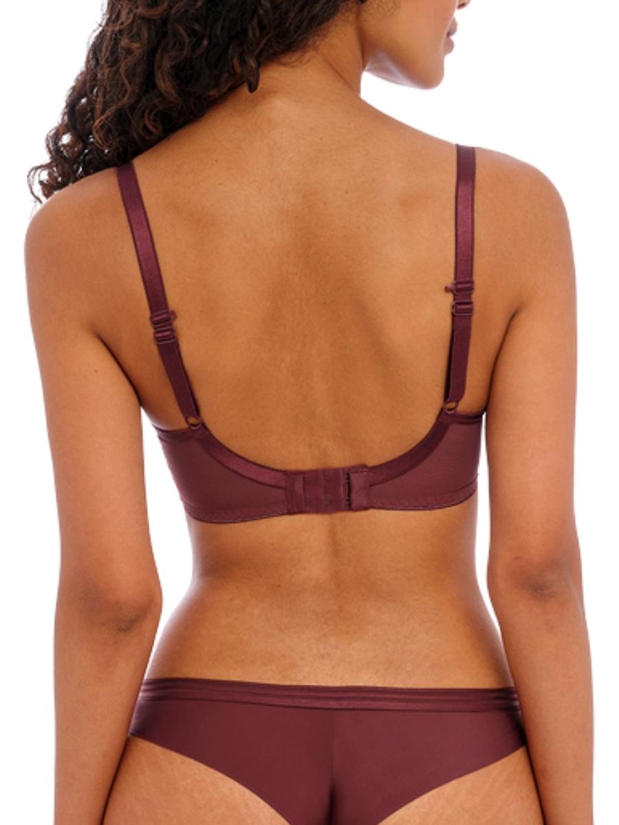 freya tailored plunge t-shirt bra dark cherry