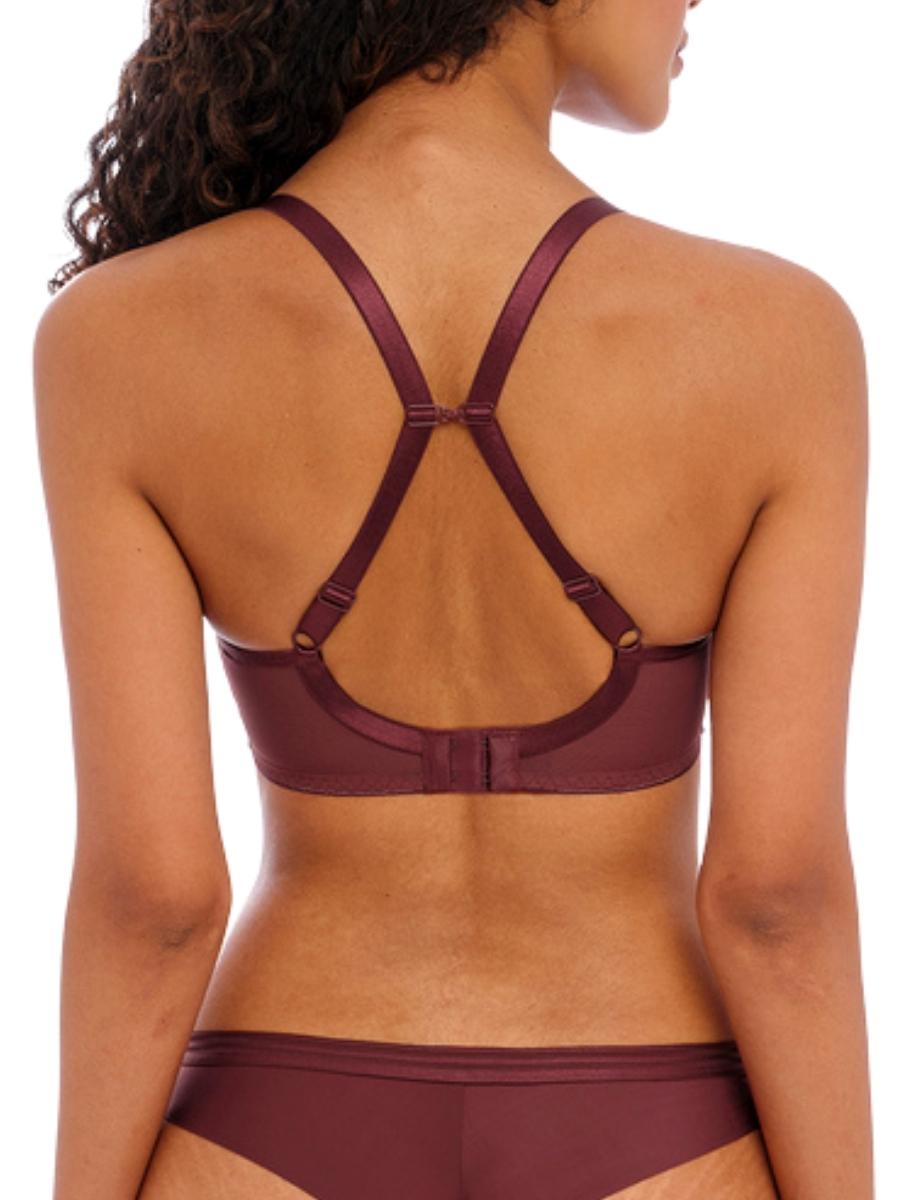 freya tailored plunge t-shirt bra dark cherry