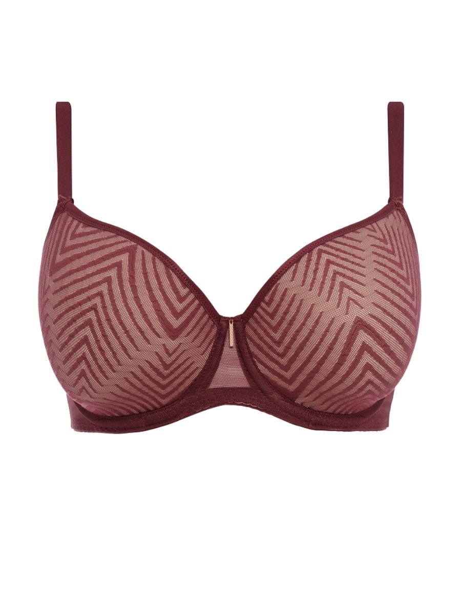 freya tailored plunge t-shirt bra dark cherry