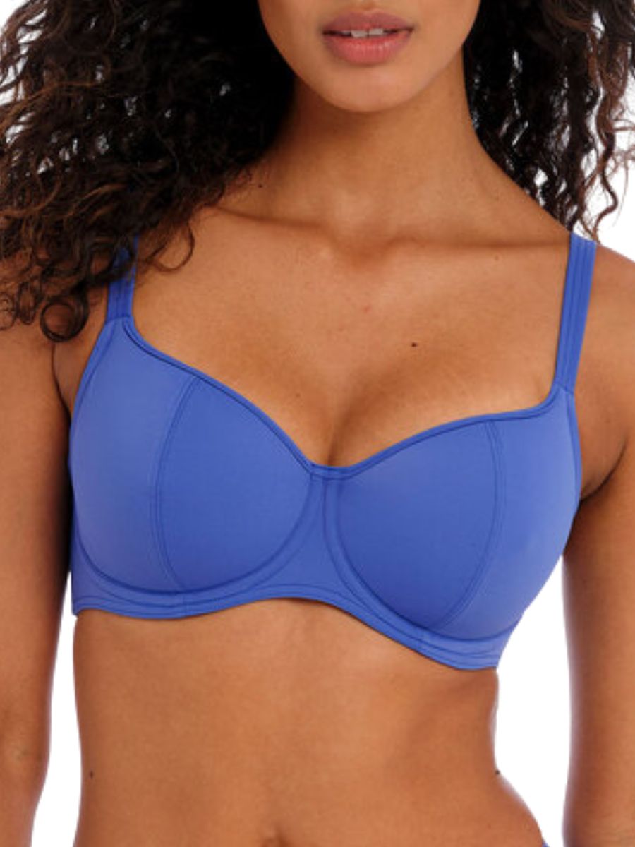 freya jewel cove sweetheart bikini top plain azure