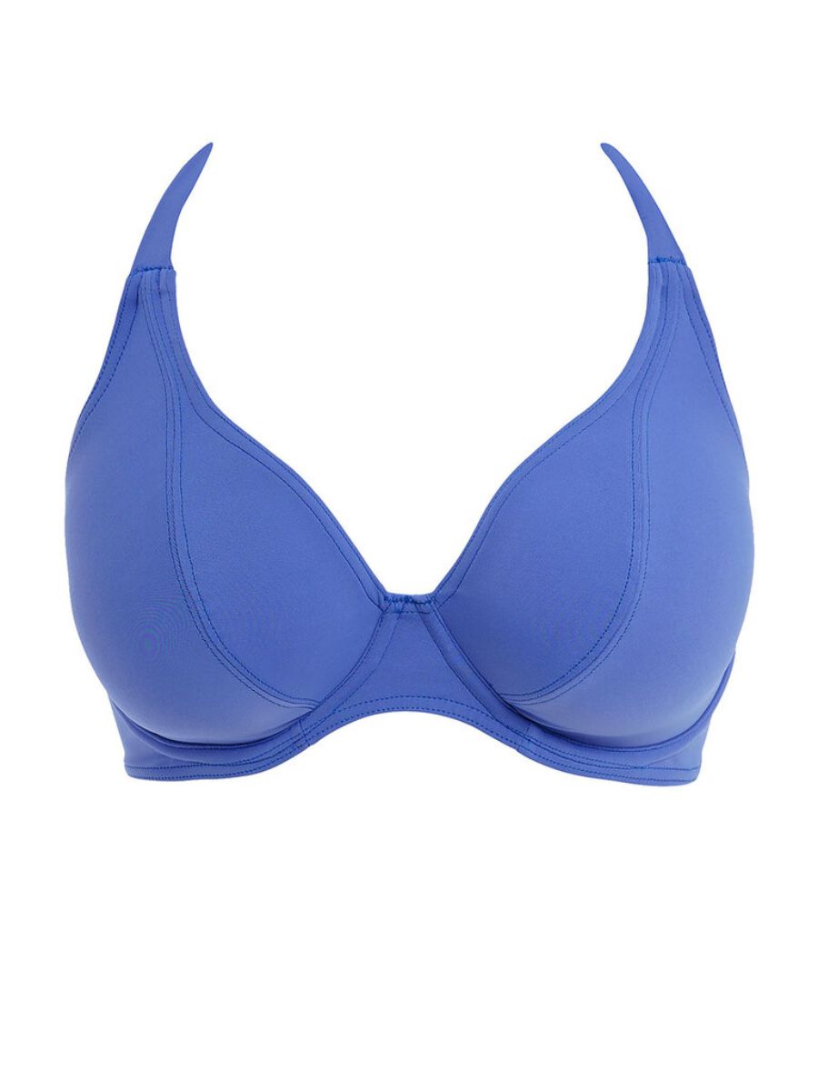 freya jewel cove halter bikini top plain azure