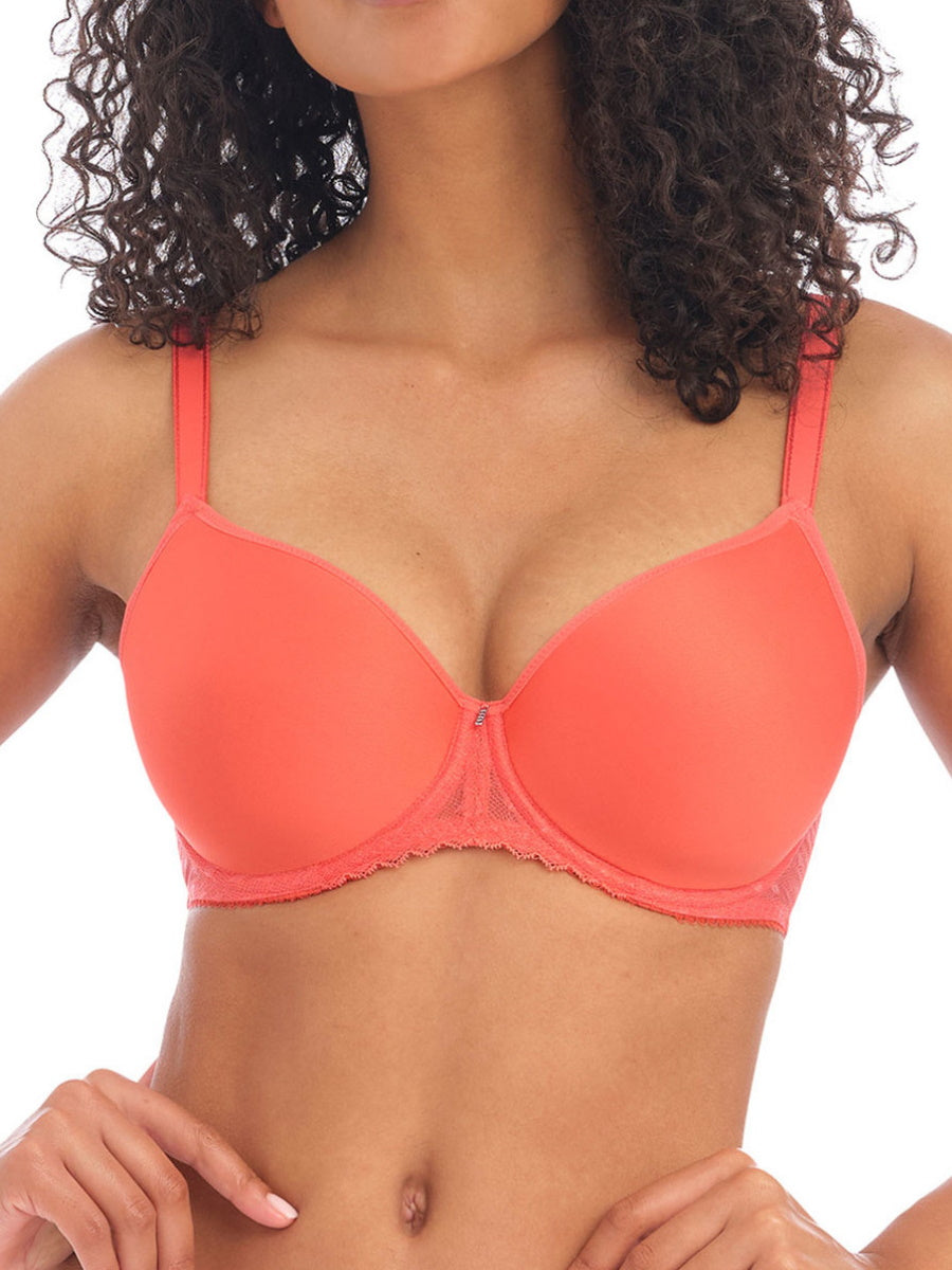 Signature Moulded Spacer Bra - Hot Coral