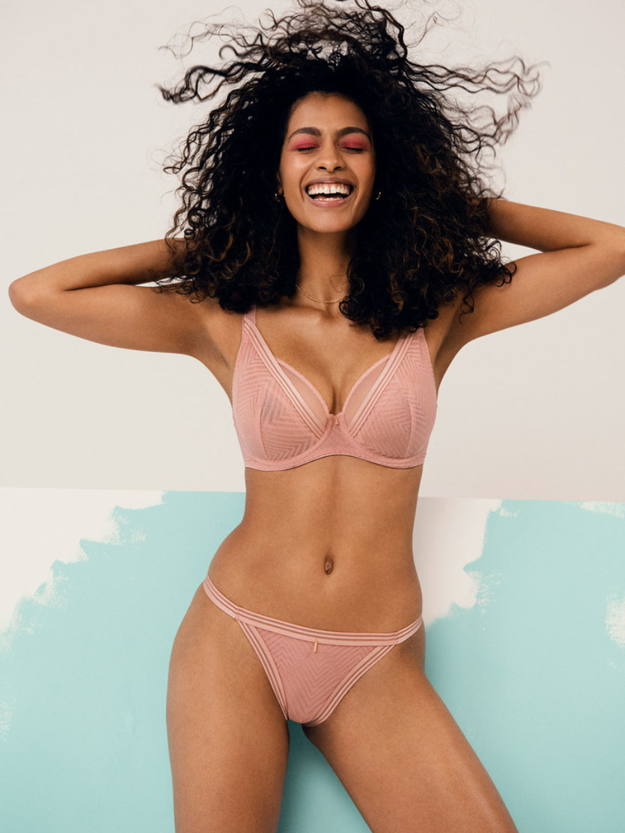 freya tailored high apex plunge bra pink