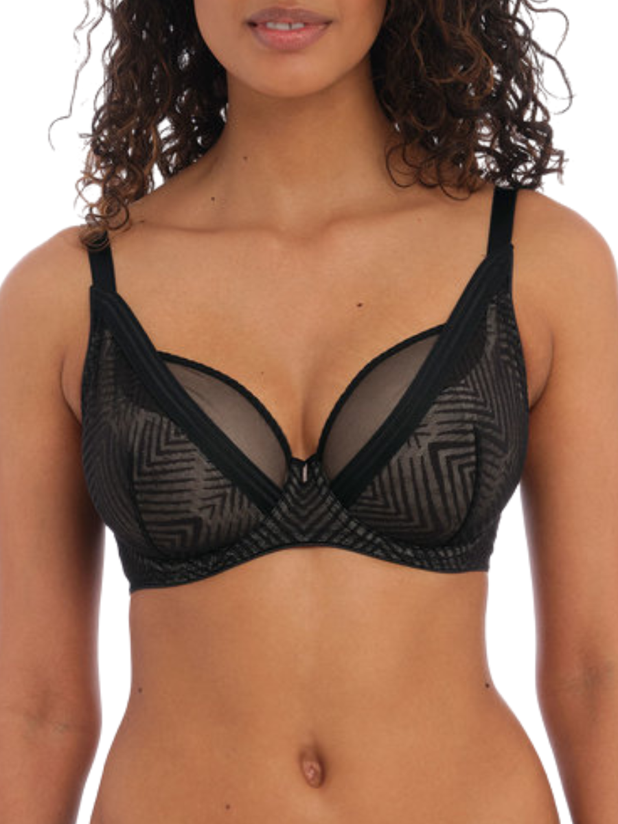 freya tailored high apex plunge bra black