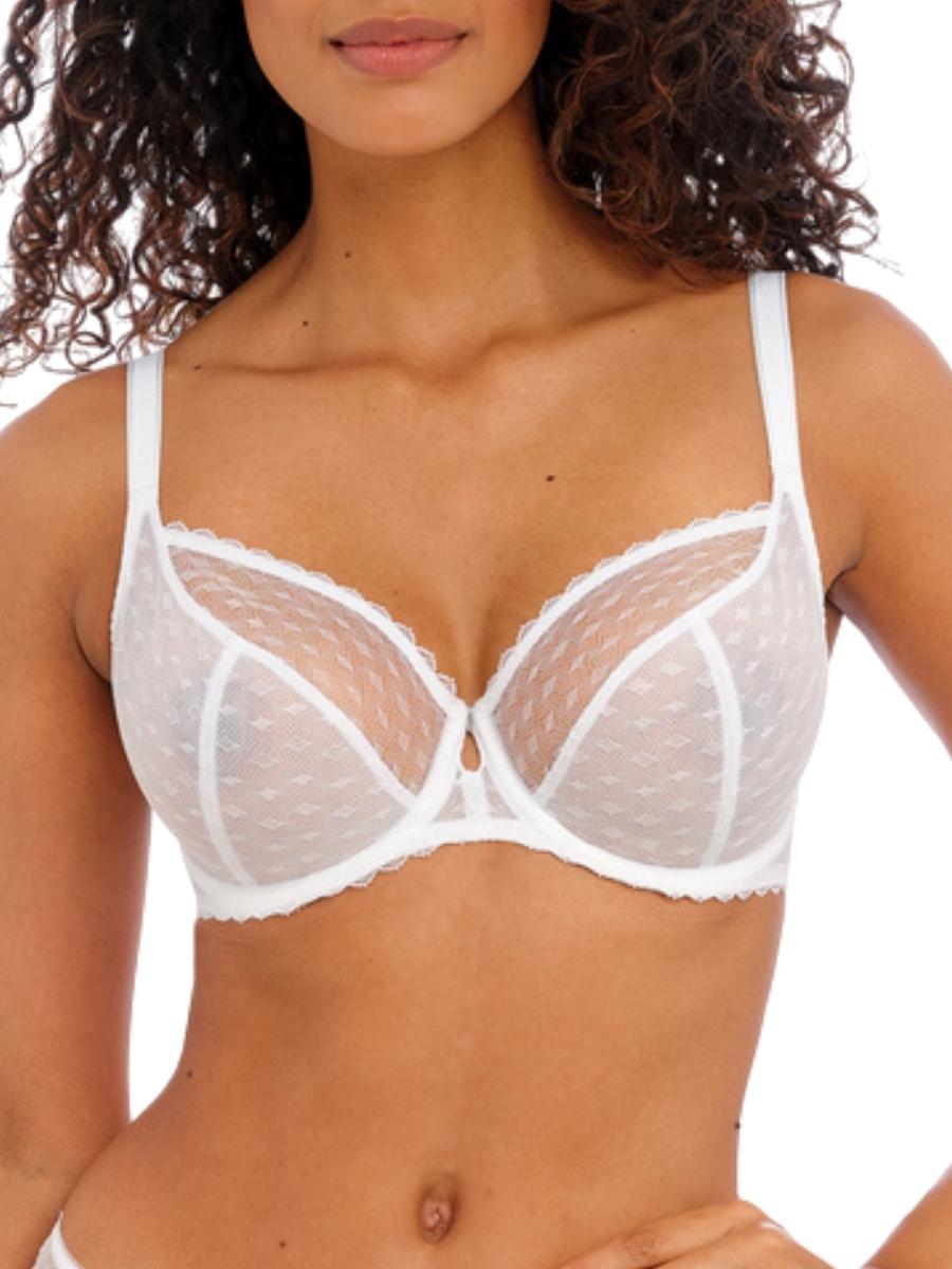 white plunge bra