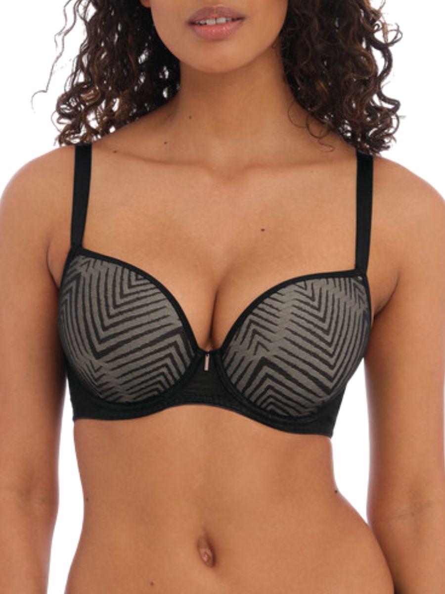 freya tailored plunge t-shirt bra black