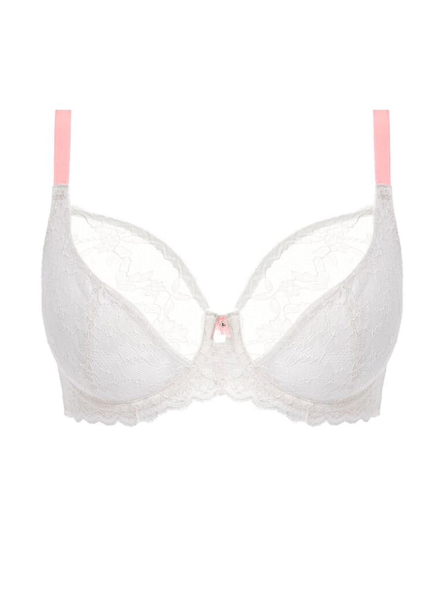 freya offbeat plunge bra white