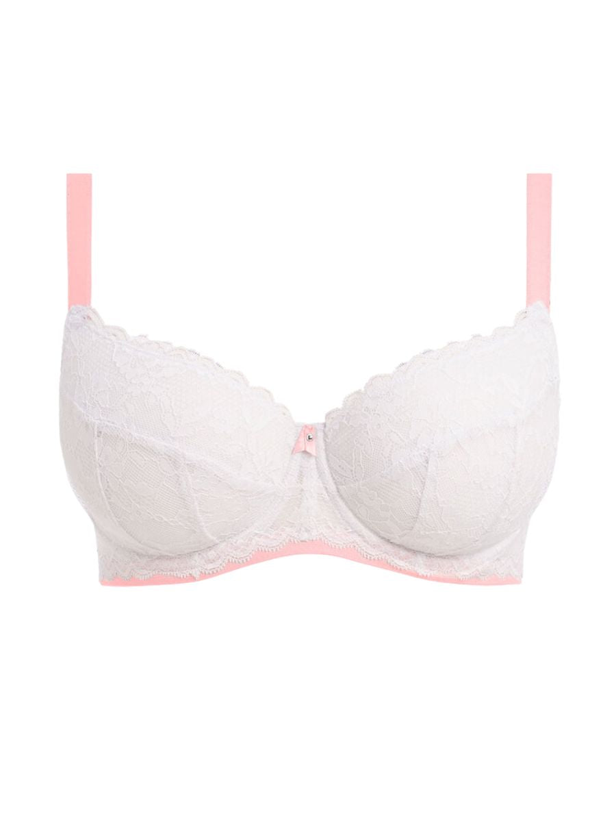 freya offbeat padded half cup bra white