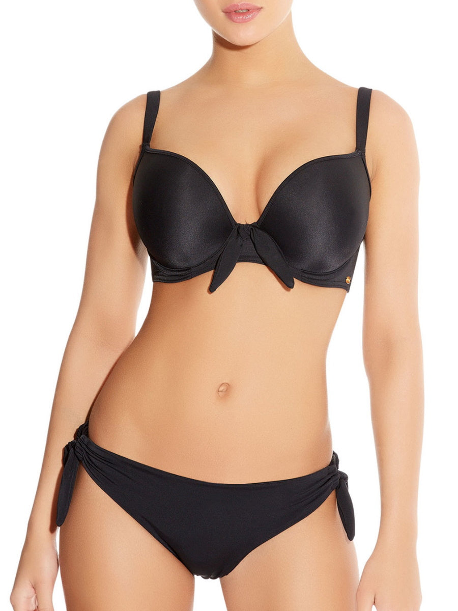 freya deco swim moulded bikini top black