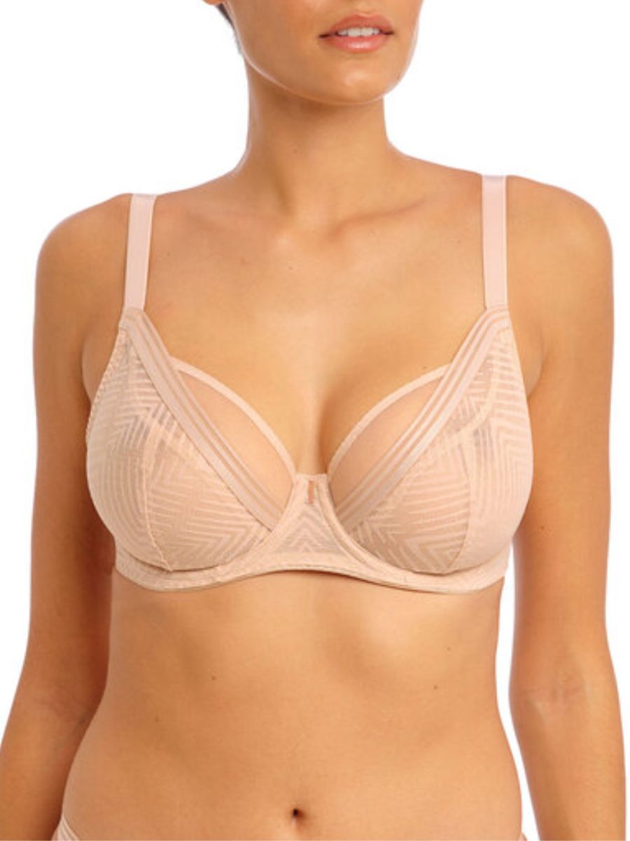 freya tailored high apex plunge bra natural beige