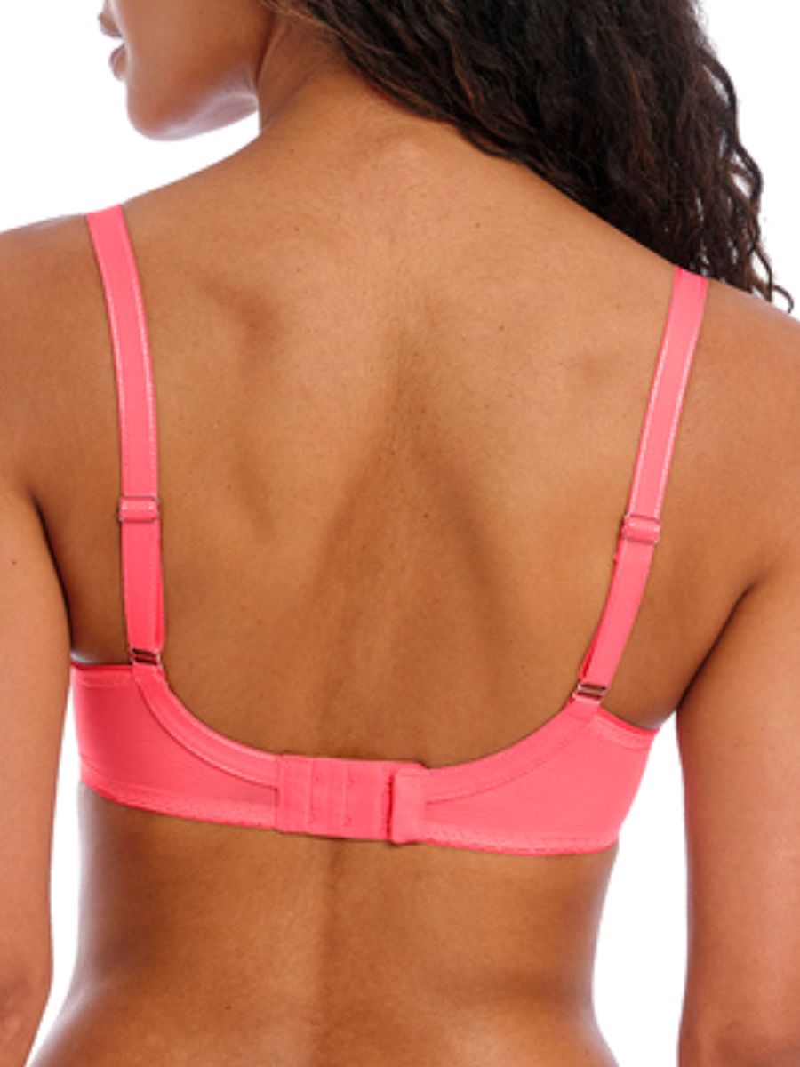 freya viva lace side support bra sunkissed coral