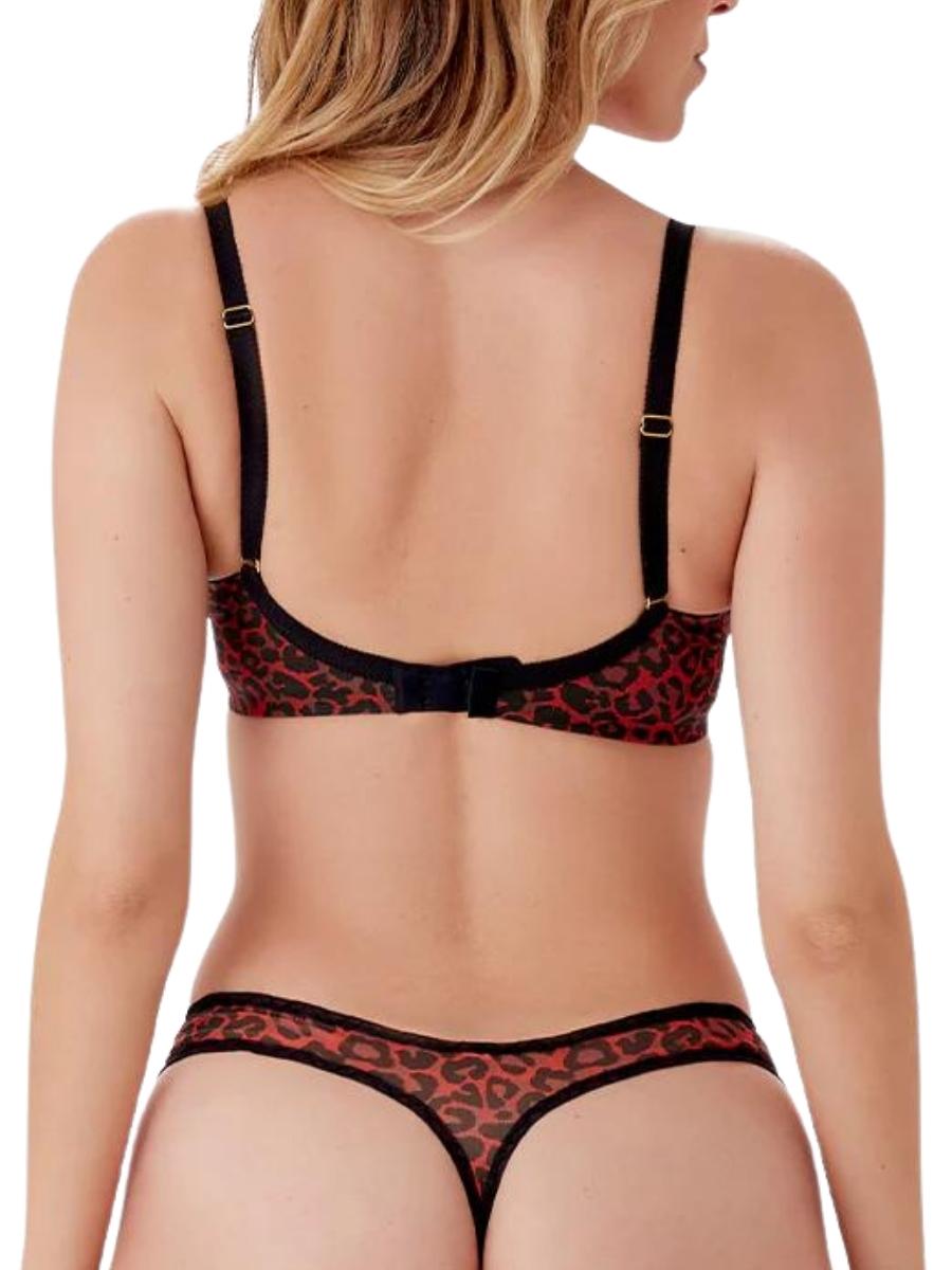 Glossies Leopard Sheer Plunge Bra