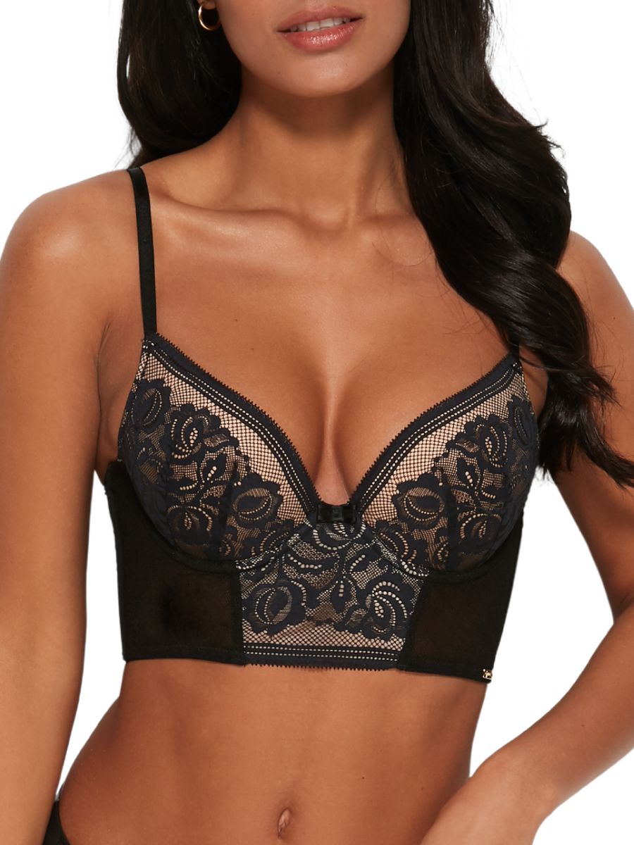 gossard encore longline bra black beige