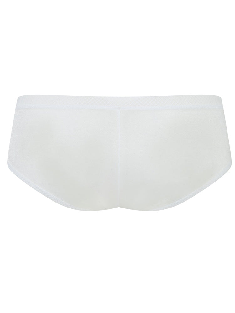 White Mid Rise Short