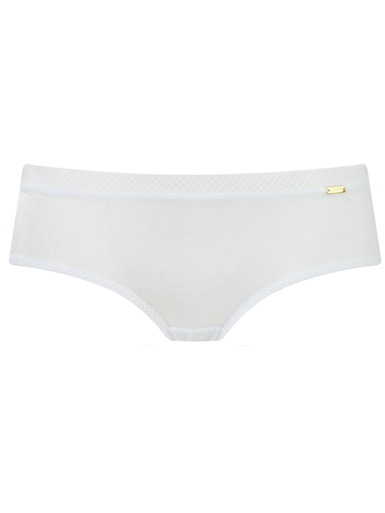 White Mid Rise Short
