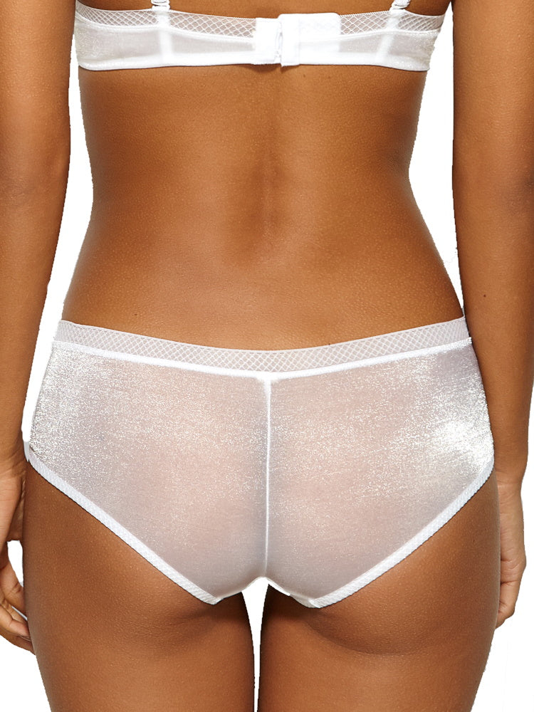 White Mid Rise Short