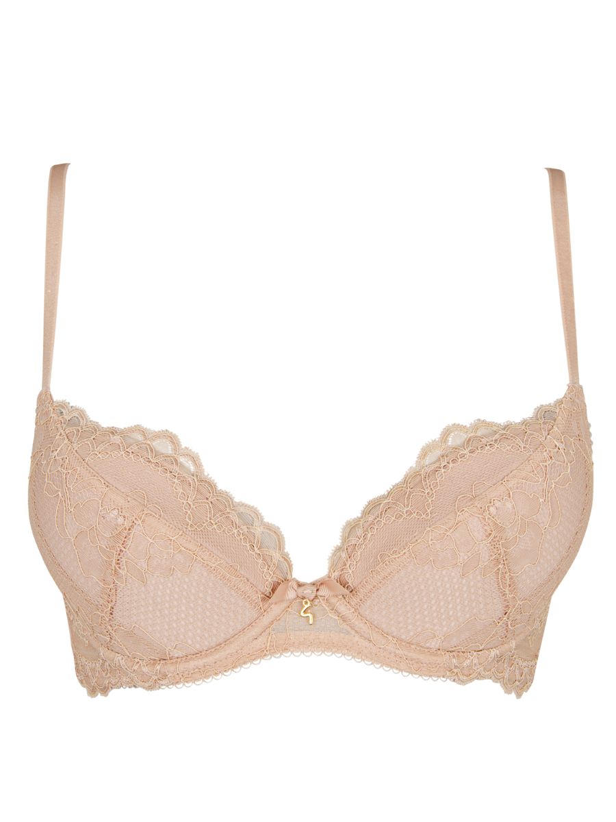 gossard superboost lace padded plunge bra nude 7711