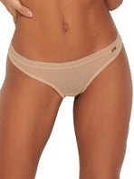 Beige Mid Rise Thong