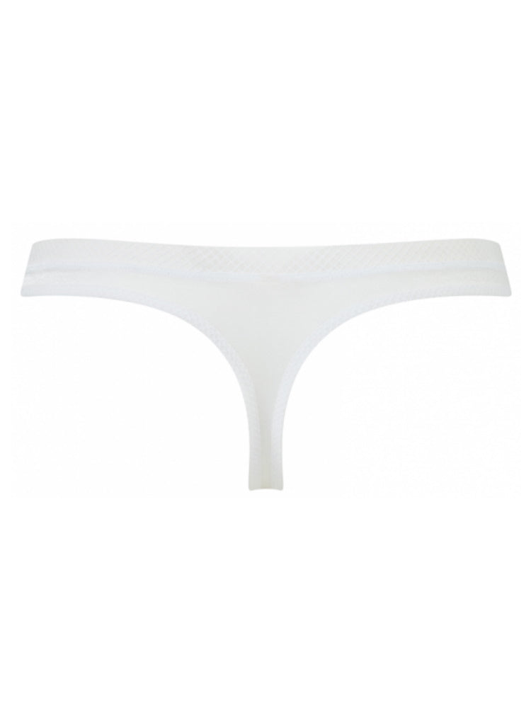 White Mid Rise Thong