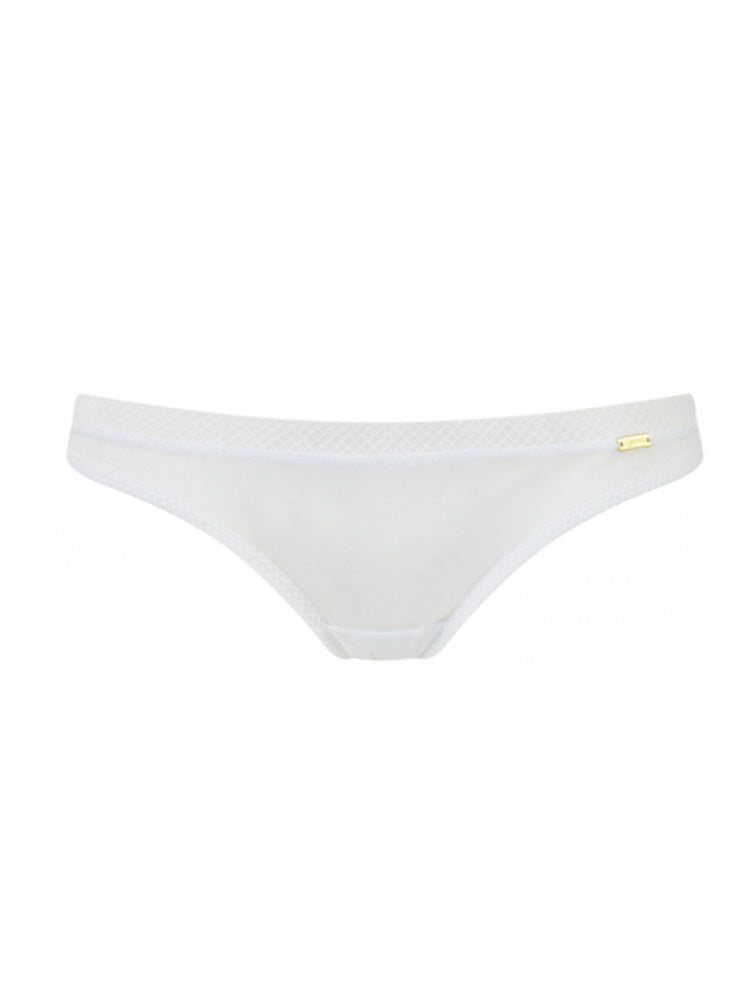 White Mid Rise Thong