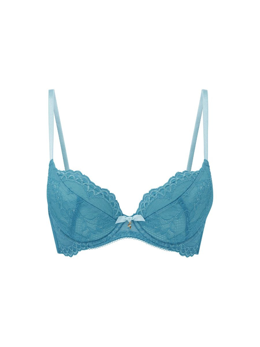 gossard superboost lace padded plunge bra ocean blue