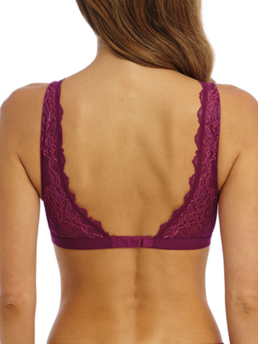 wacoal lace perfection bralette red plum