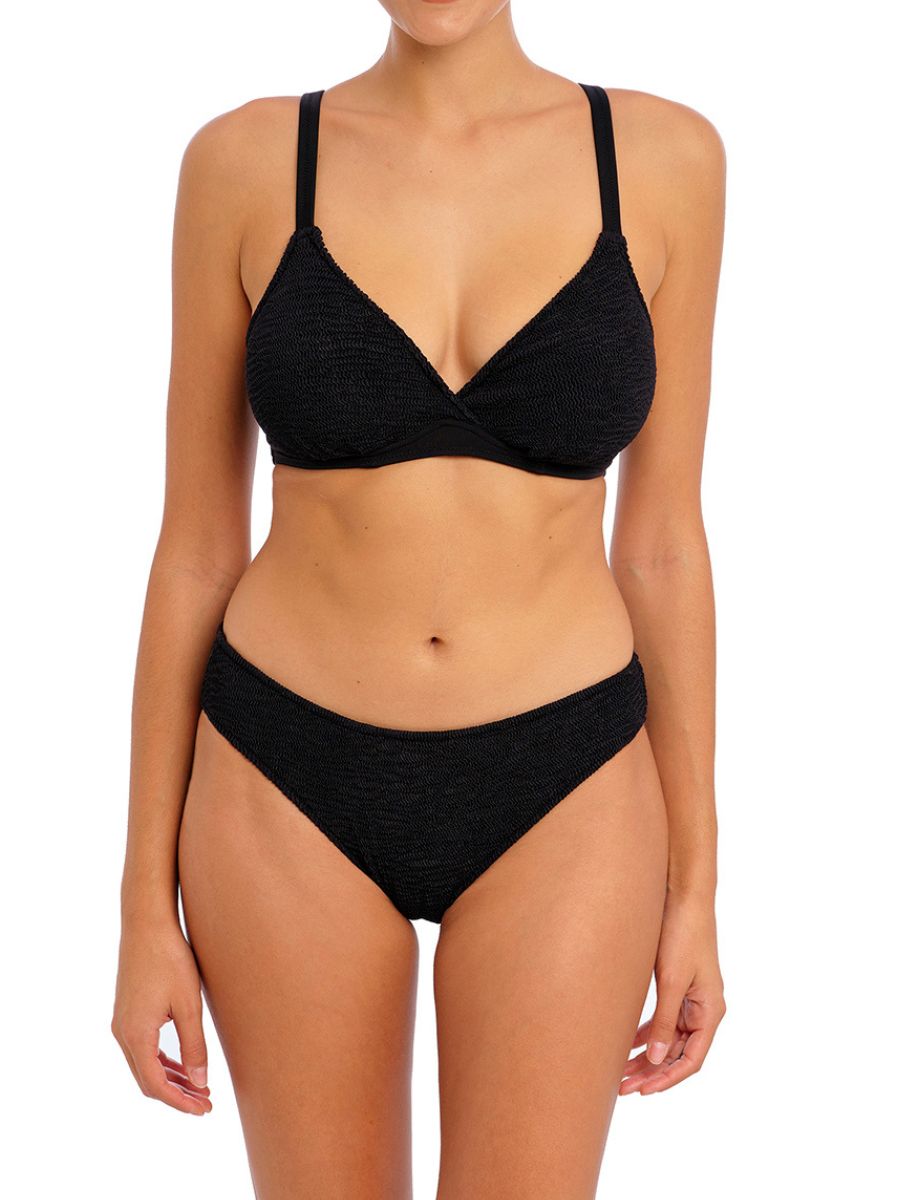 freya ibiza waves plunge bikini top black