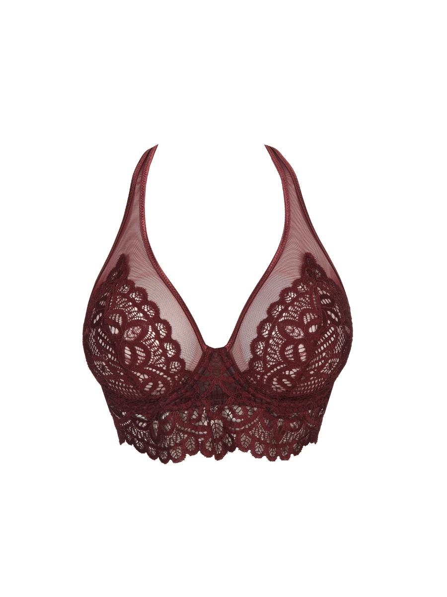 Red Longline Plunge Bra