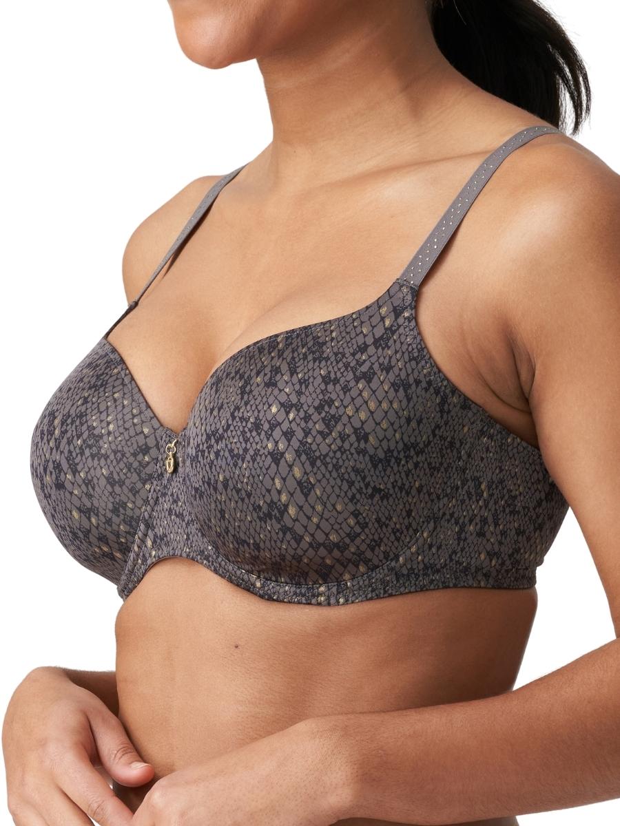 Grey Heartshape Underwired Bra