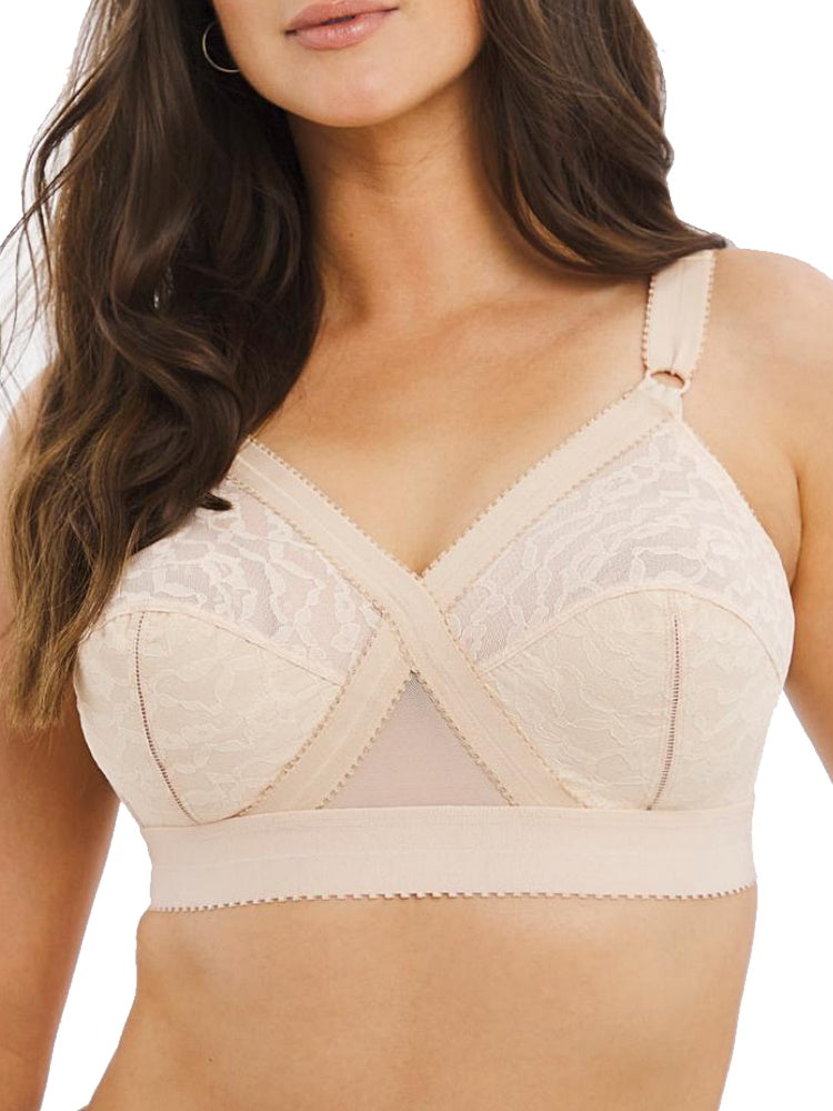 Cross Your Heart Lace Full Cup Soft Bra - Beige