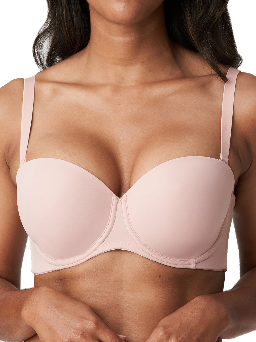 Pink Underwired Moulded Strapless Bra