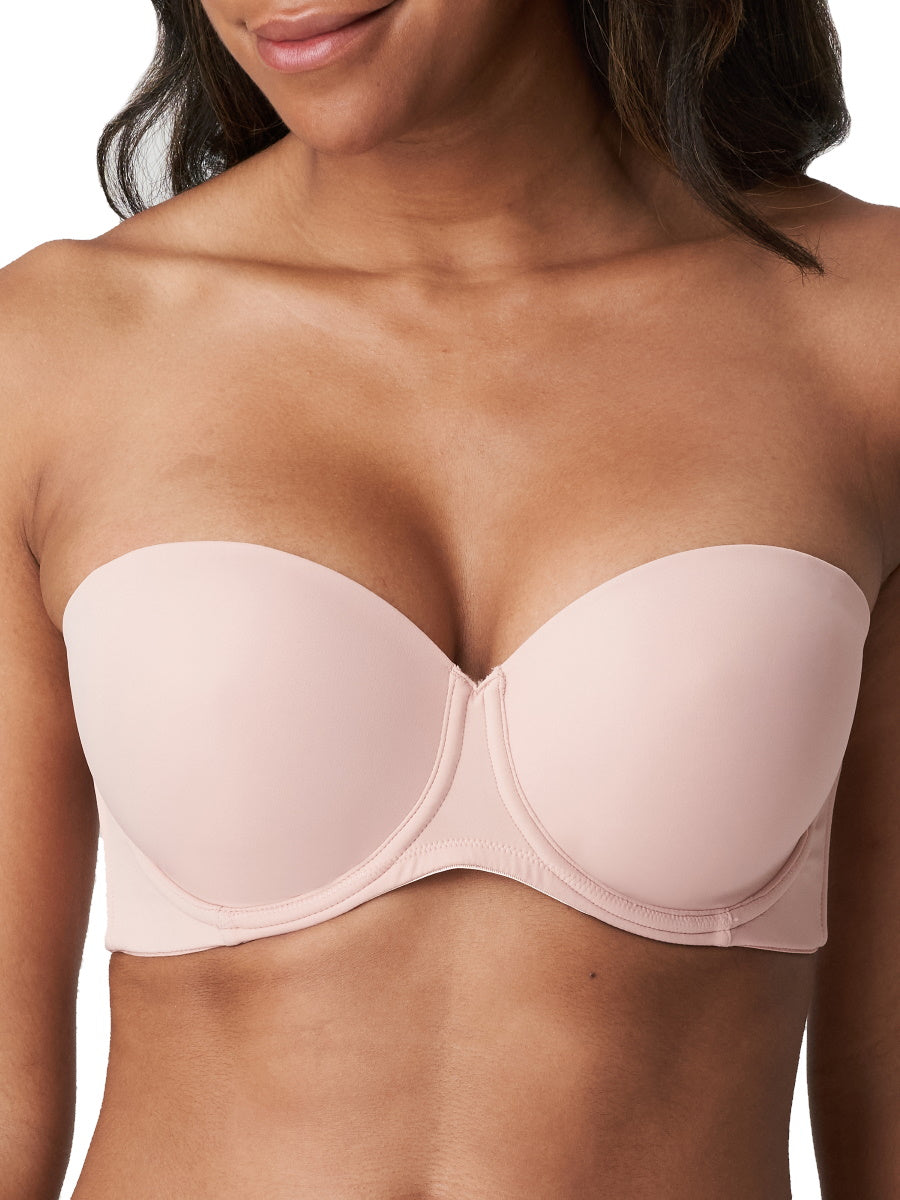 Pink Underwired Moulded Strapless Bra
