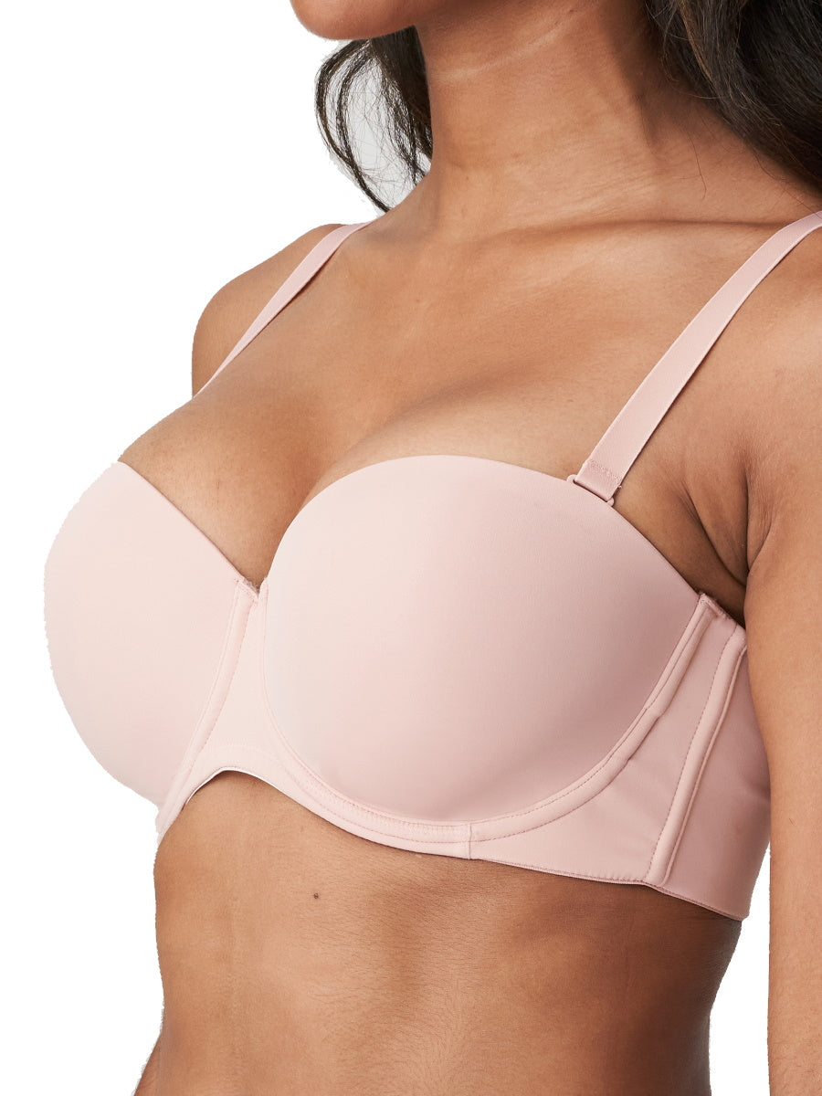 Pink Underwired Moulded Strapless Bra