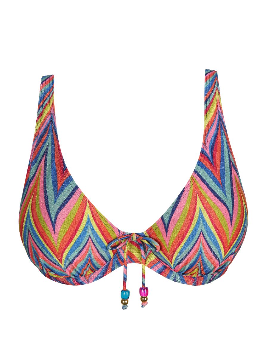 primadonna kea half padded plunge bikini top rainbow paradise