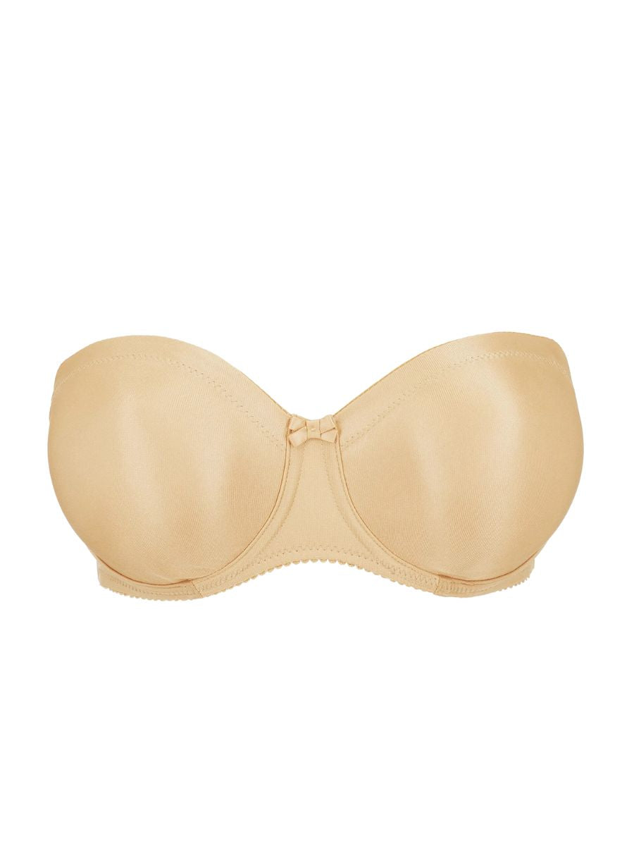 primadonna satin non padded strapless bra cognac