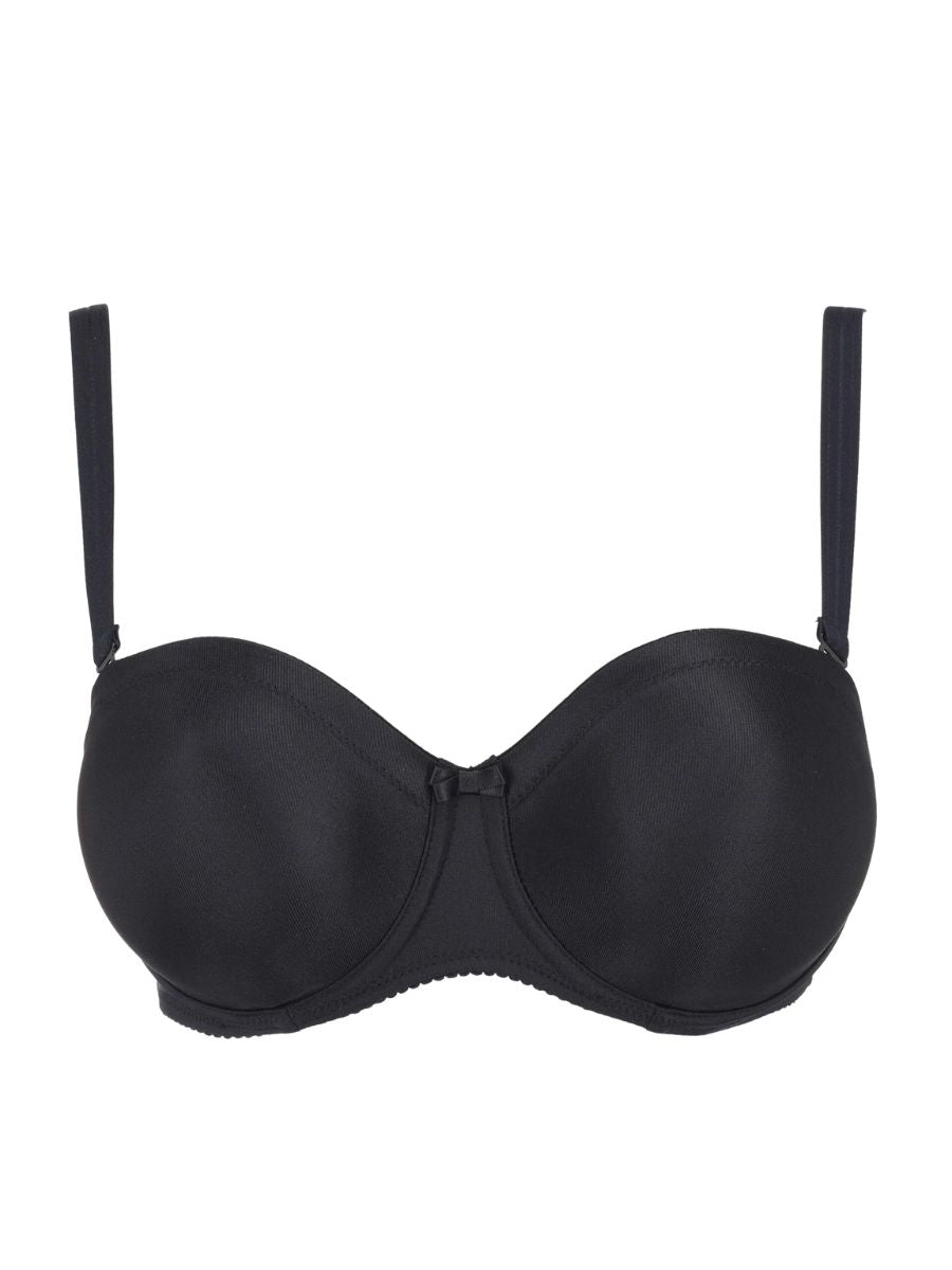 primadonna satin non padded strapless bra black