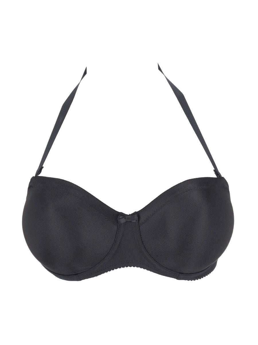 primadonna satin non padded strapless bra black