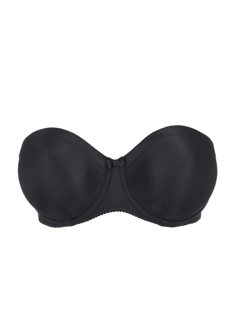 primadonna satin non padded strapless bra black