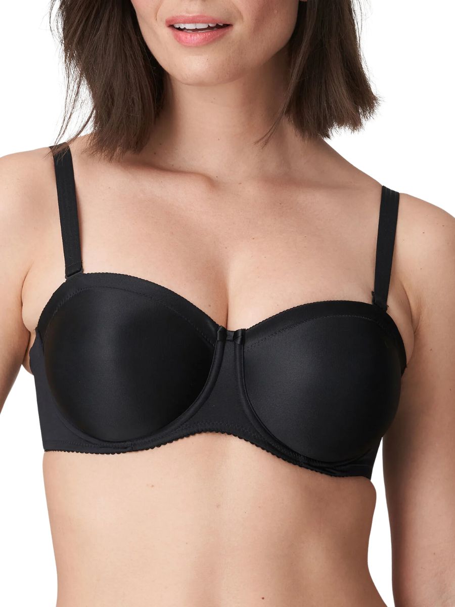 primadonna satin non padded strapless bra black