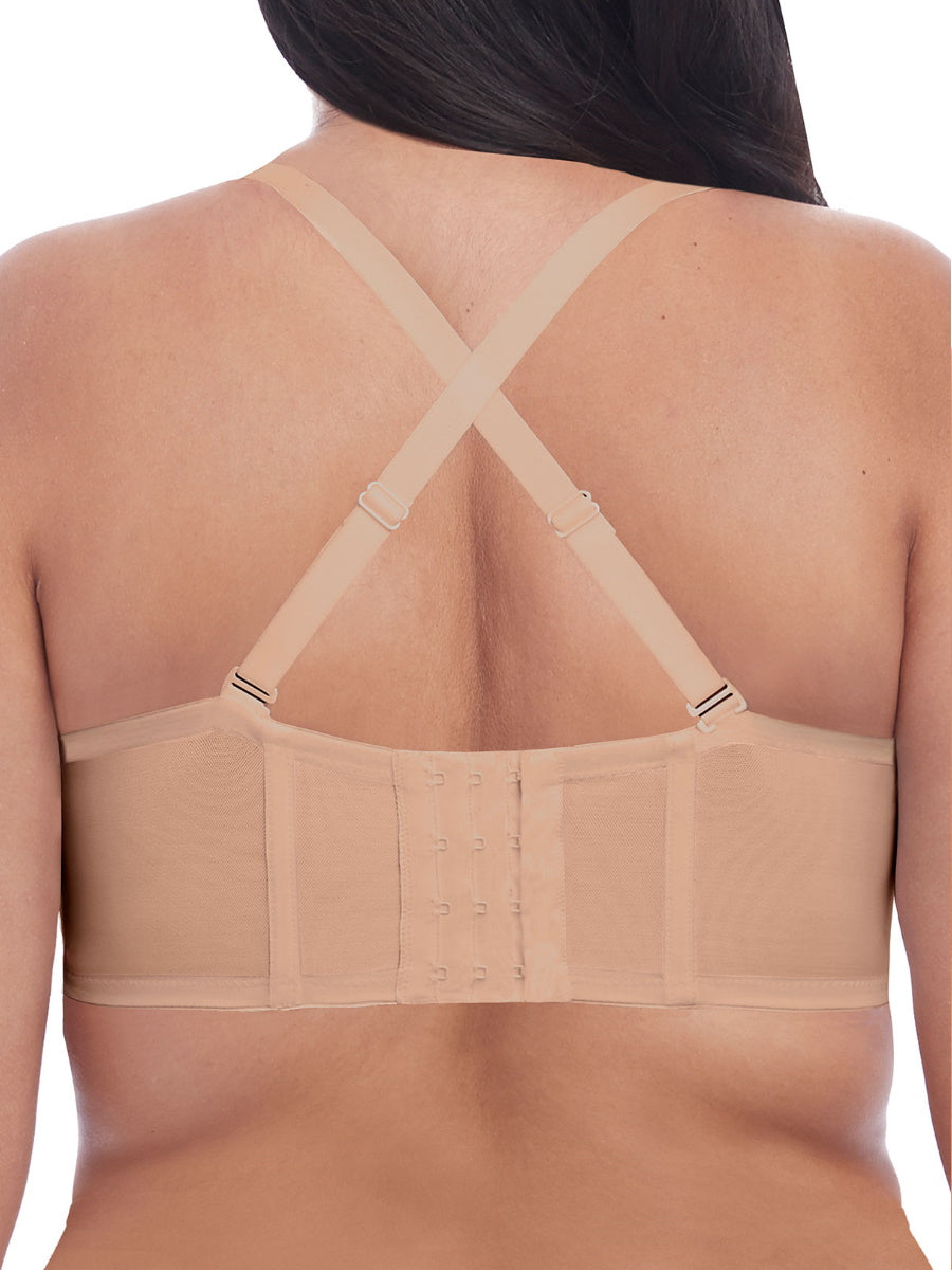 Beige Underwired Moulded Strapless Bra