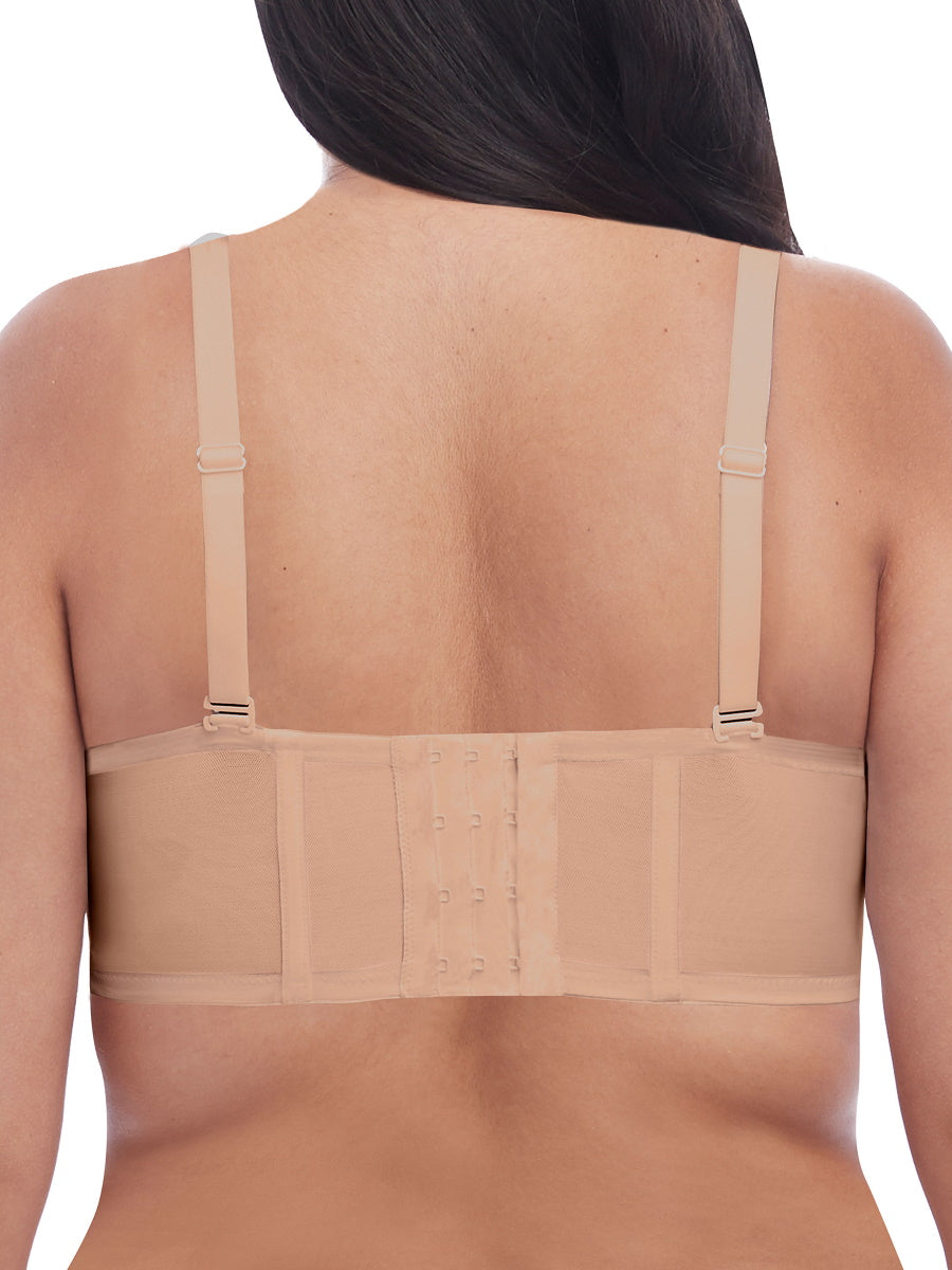 Beige Underwired Moulded Strapless Bra
