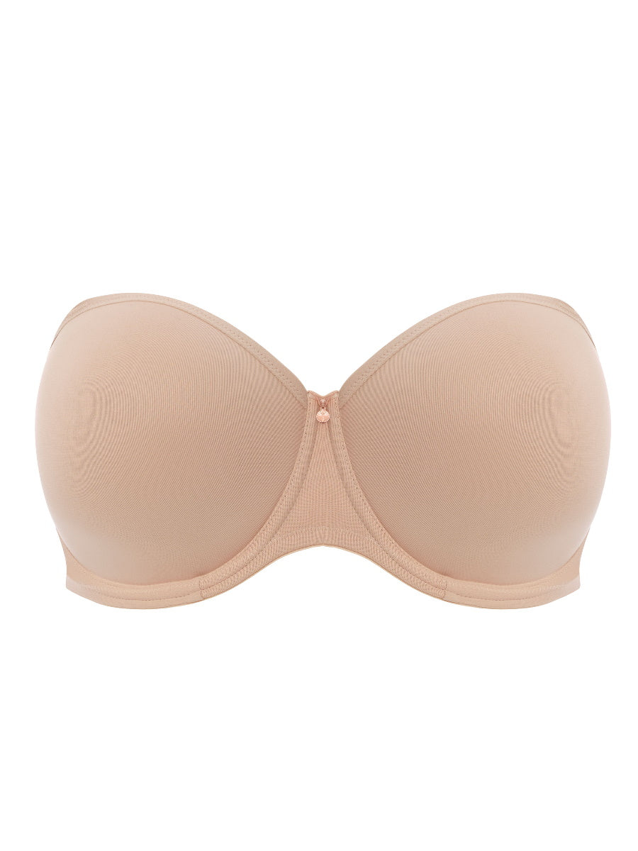 Beige Underwired Moulded Strapless Bra