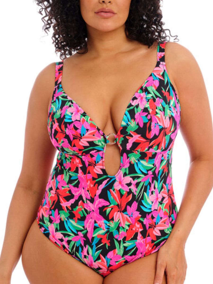 elomi savaneta swimsuit black pink