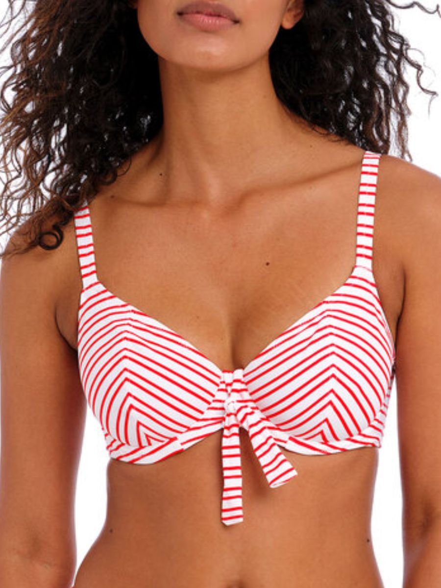 freya new shores plunge bikini top chilli