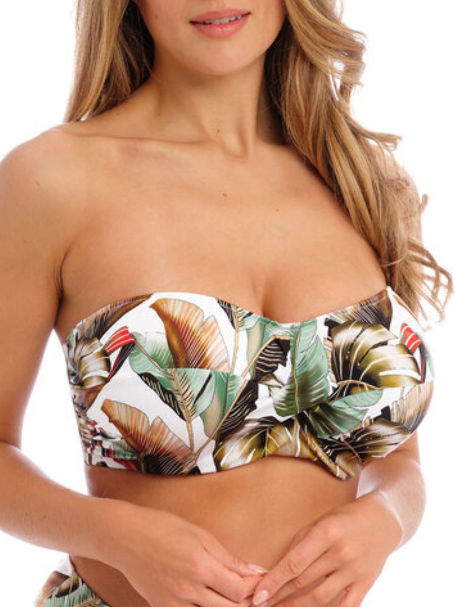 fantasie kinabalu twist bandeau bikini top jungle