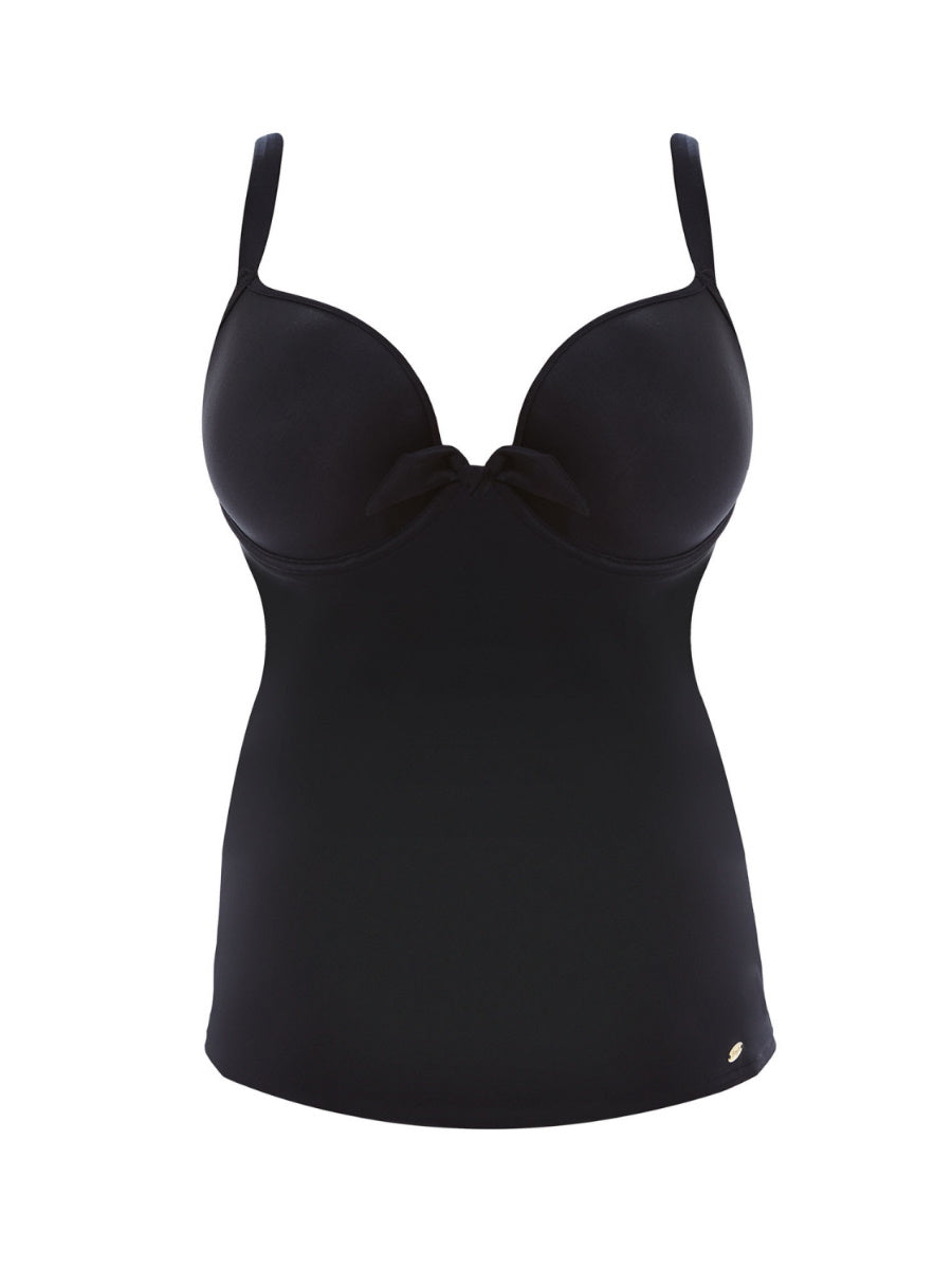 freya deco swim moulded tankini top black